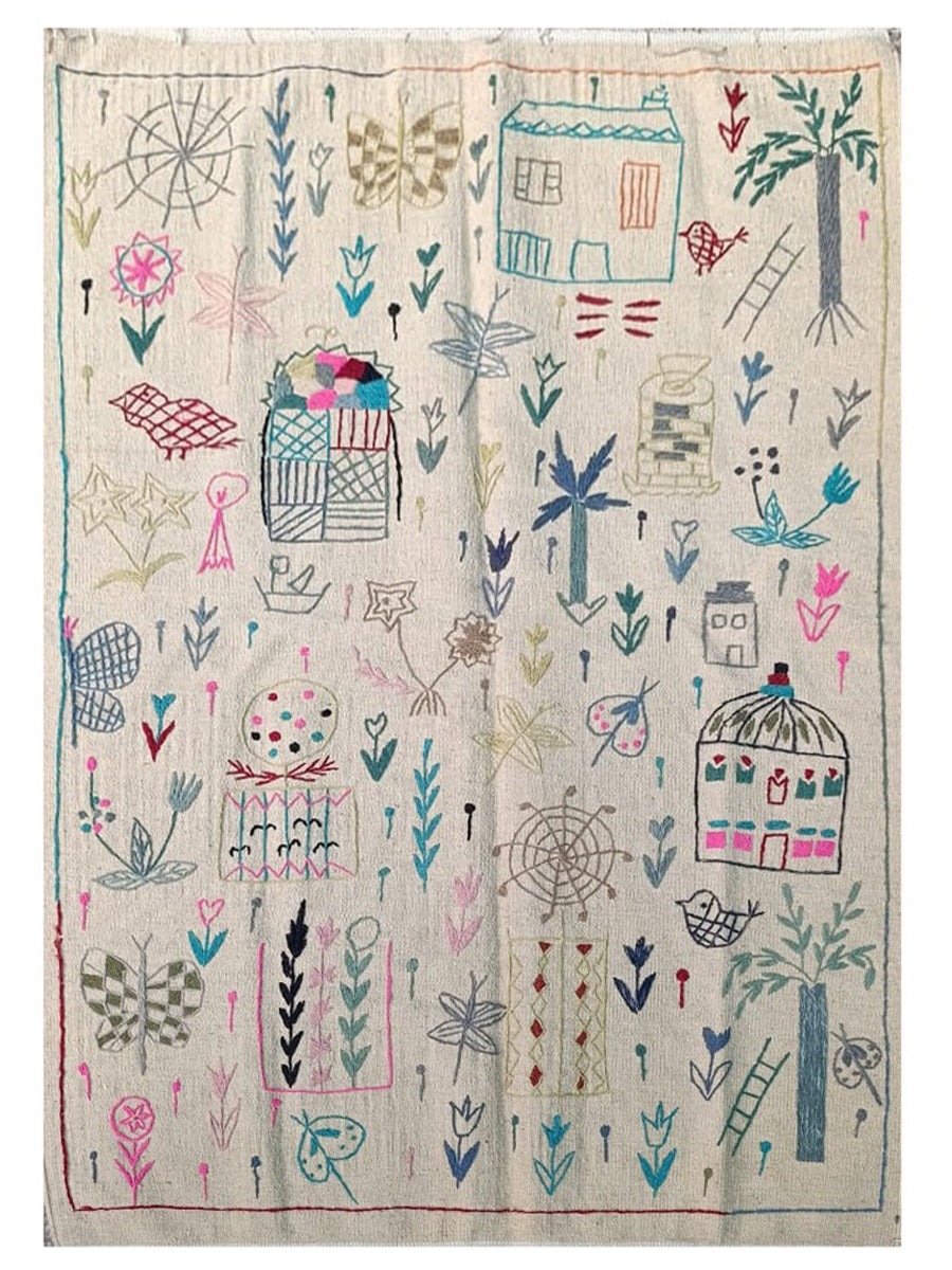 Suzani Hand Embroidered Kilim - Size: 180 x 120 cm