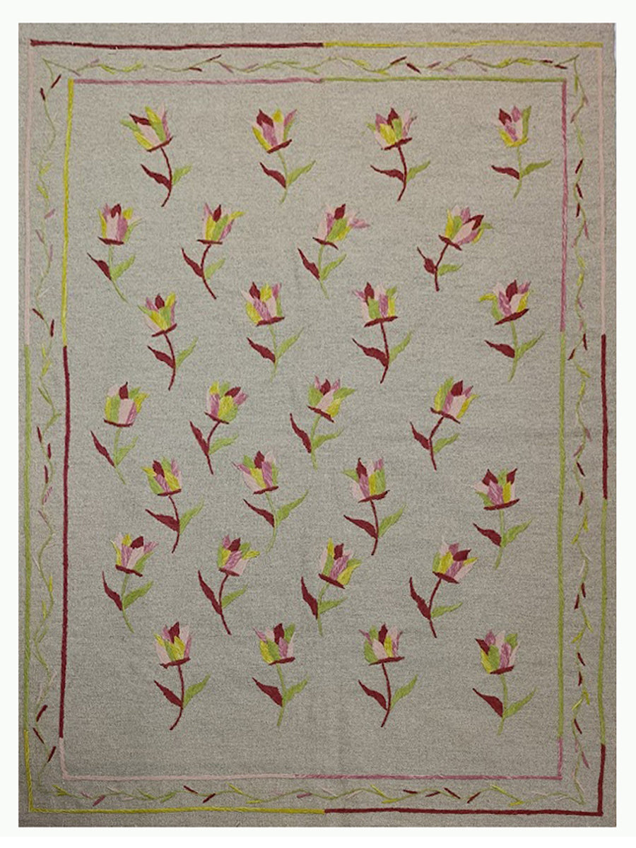 Suzani Hand Embroidered Kilim - Size: 213 x 150 cm