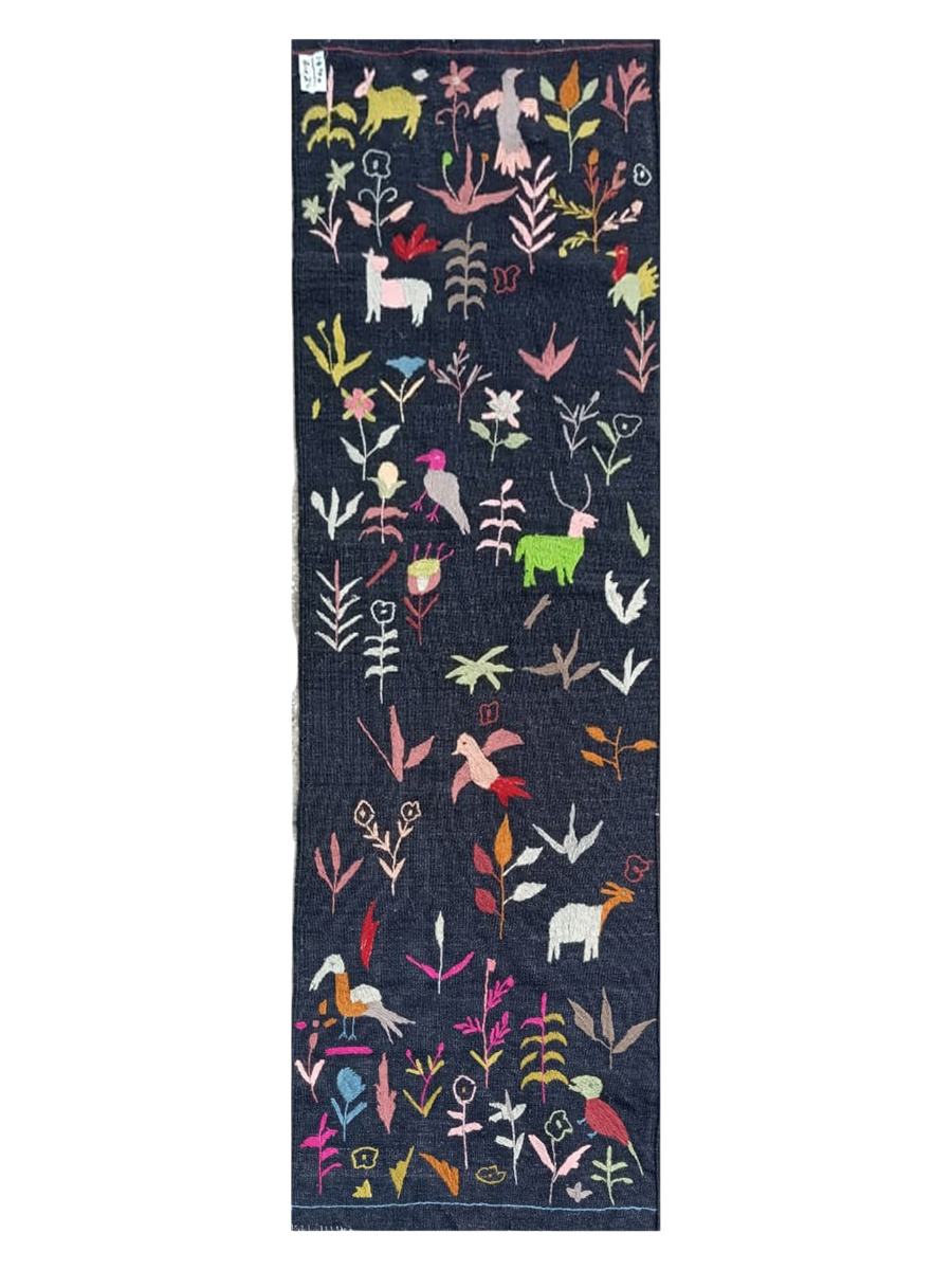 Suzani Hand Embroidered Kilim - Size: 250 x 80 cm