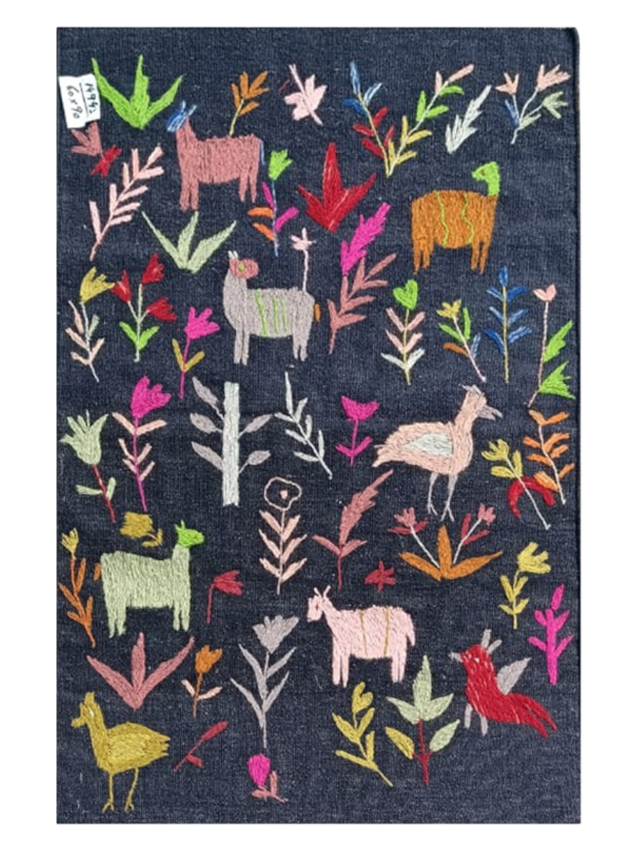 Suzani Hand Embroidered Kilim - Size: 90 x 60 cm