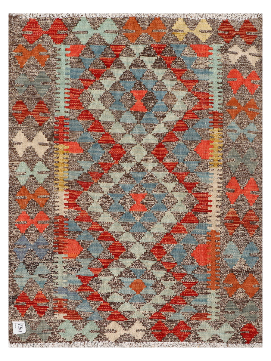 Maimana Afghanistan Kilim Accent Rug - 108 x 82 cm