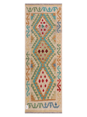 Maimana Afghanistan Kilim Runner Rug - 194 x 68 cm