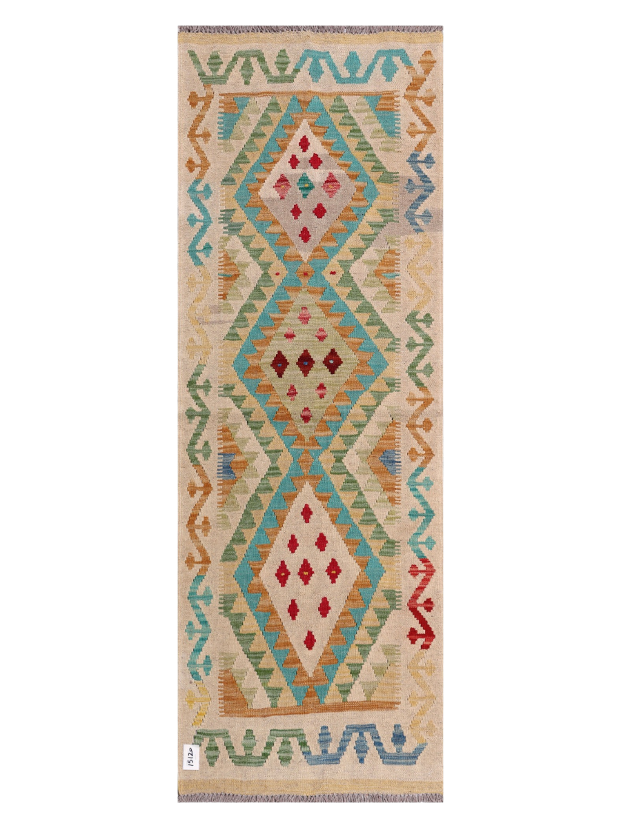 Maimana Afghanistan Kilim Runner Rug - 194 x 68 cm