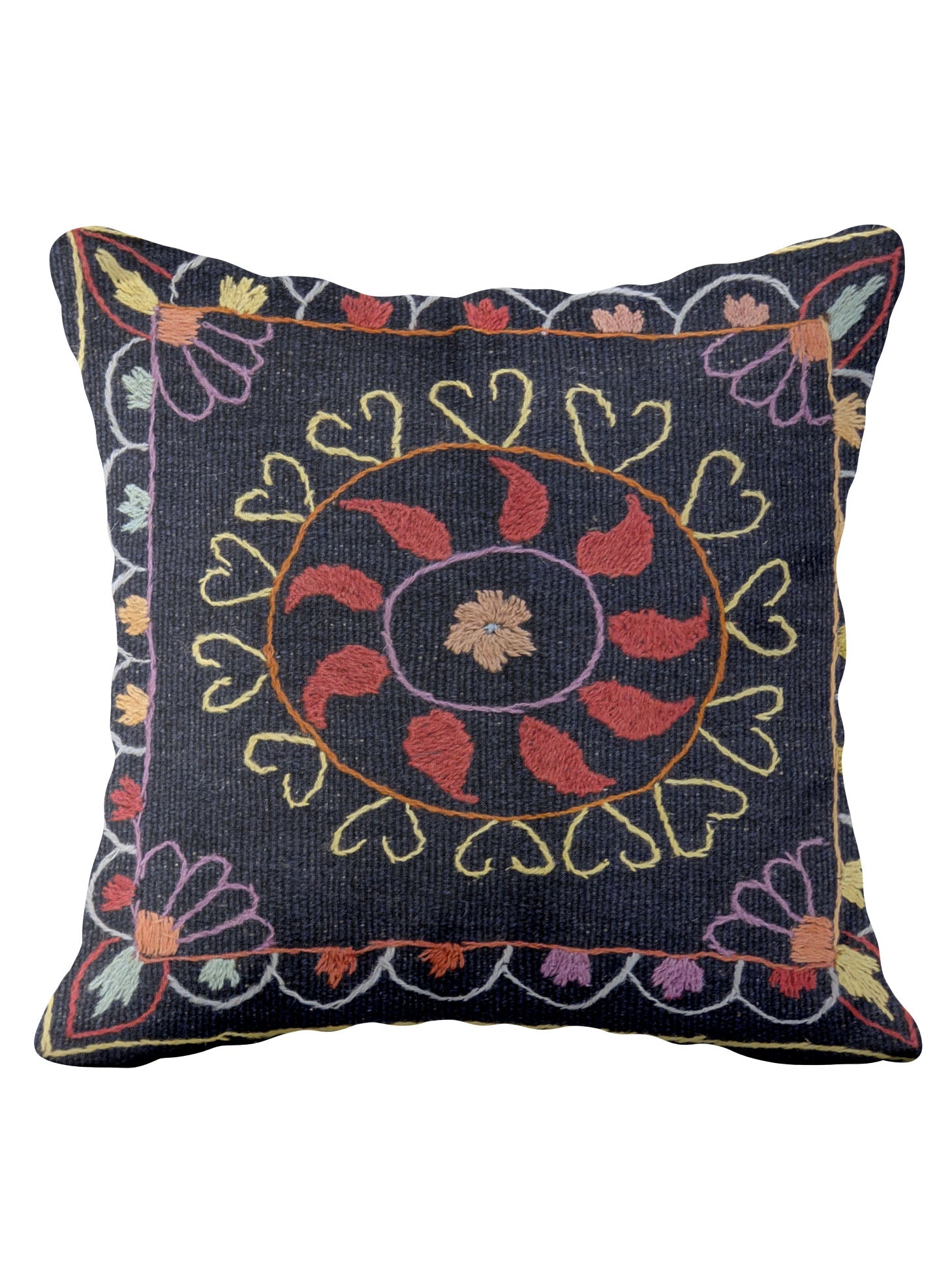 Suzani Hand Embroidered Cushion Cover - 45 x 45 cm