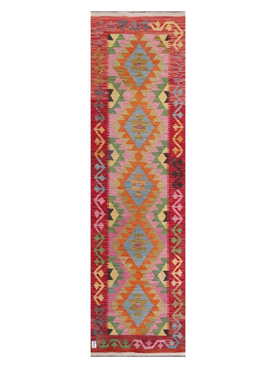 Maimana Afghanistan Kilim Runner Rug - 291 x 81 cm