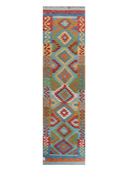 Maimana Afghanistan Kilim Runner Rug - 293 x 80 cm