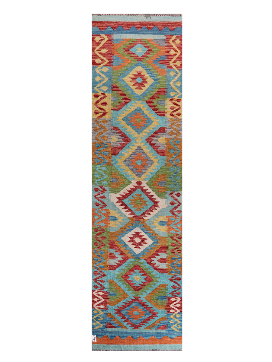 Maimana Afghanistan Kilim Runner Rug - 293 x 80 cm