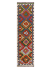 Maimana Afghanistan Kilim Runner Rug - 293 x 82 cm
