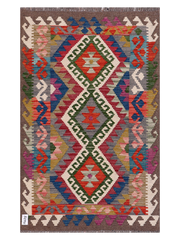Maimana Afghanistan Kilim Accent Rug - 134 x 86 cm