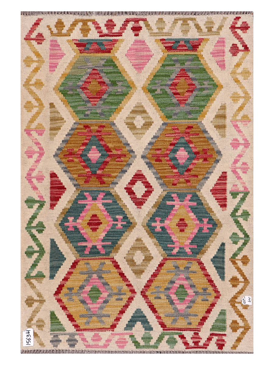 Maimana Afghanistan Kilim Accent Rug - 120 x 85 cm