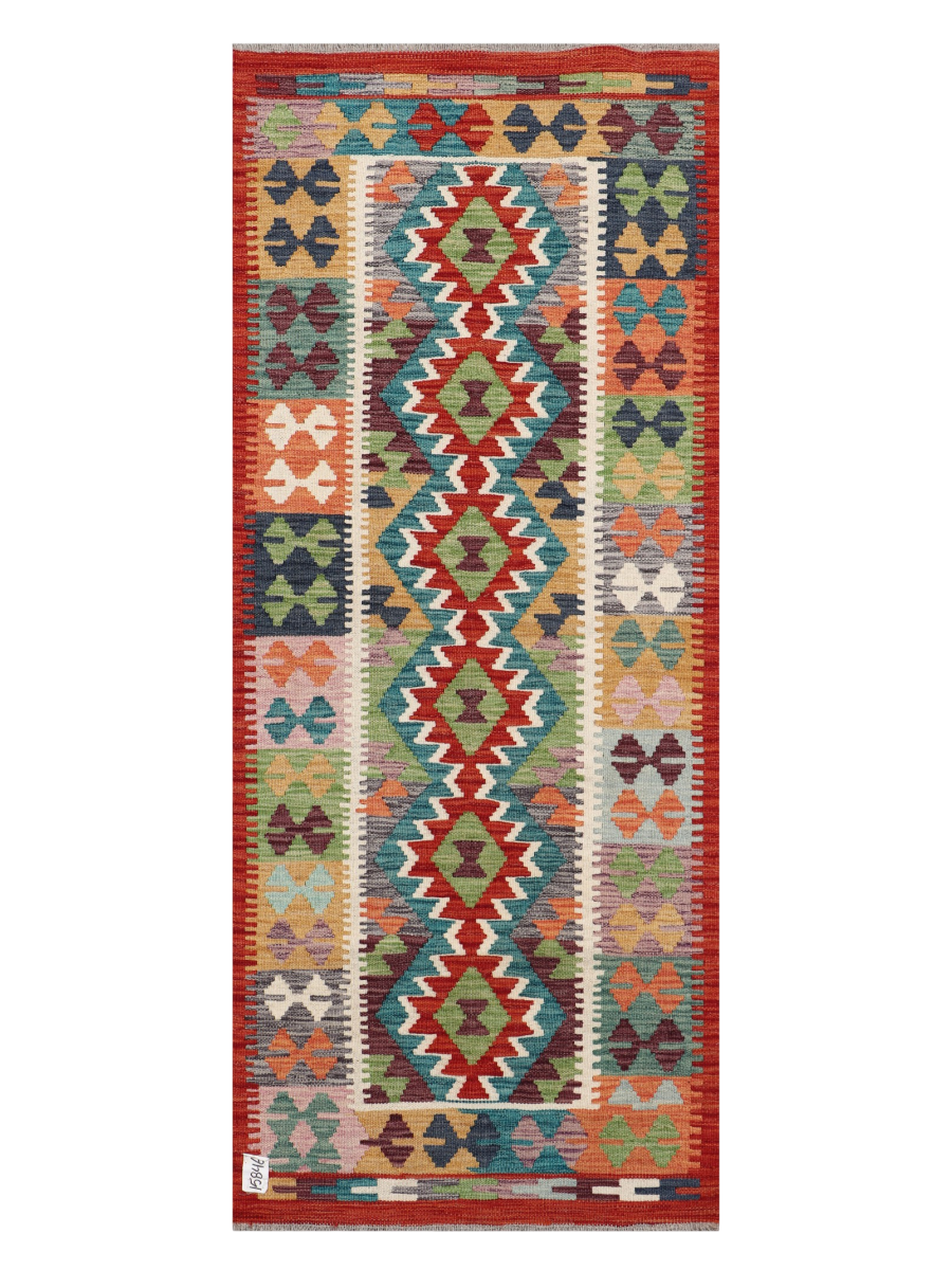Maimana Afghanistan Kilim Runner Rug - 168 x 69 cm