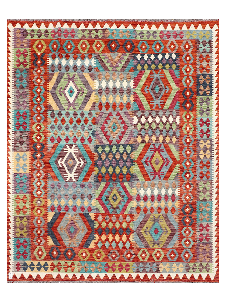 Maimana Afghanistan Kilim Area Rug - 251 x 202 cm