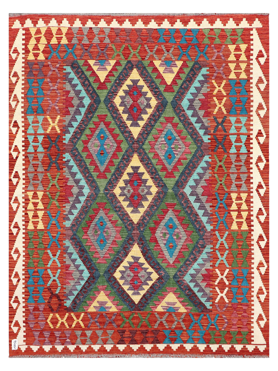 Maimana Afghanistan Kilim Accent Rug - 201 x 152 cm