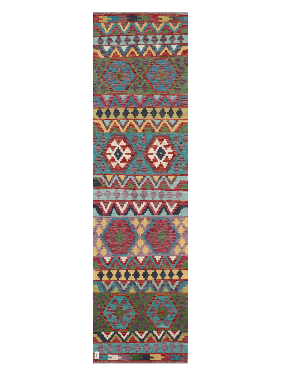Maimana Afghanistan Kilim Runner Rug - 295 x 80 cm