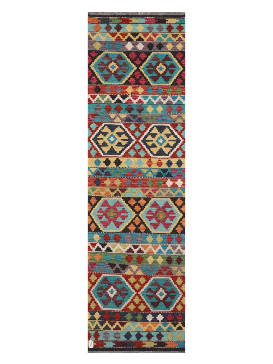 Maimana Afghanistan Kilim Runner Rug - 289 x 83 cm