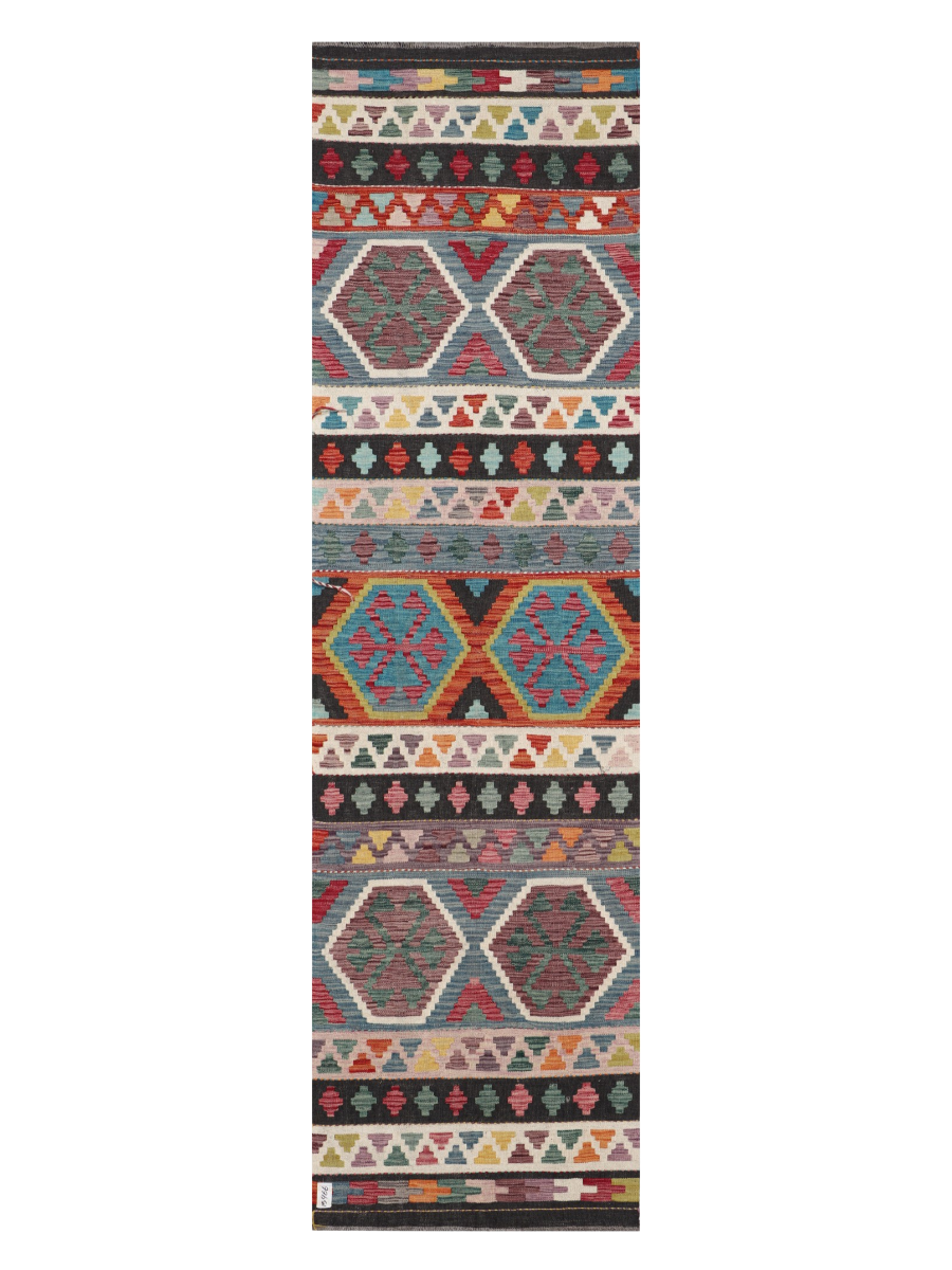 Maimana Afghanistan Kilim Runner Rug - 293 x 81 cm