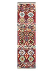 Maimana Afghanistan Kilim Runner Rug - 293 x 80 cm
