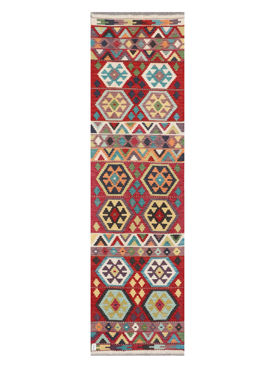 Maimana Afghanistan Kilim Runner Rug - 293 x 80 cm