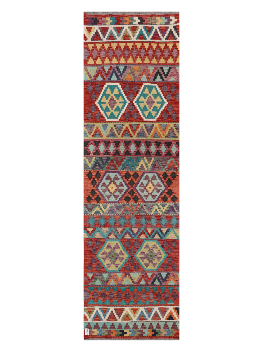 Maimana Afghanistan Kilim Runner Rug - 298 x 87 cm