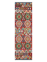 Maimana Afghanistan Kilim Runner Rug - 292 x 86 cm