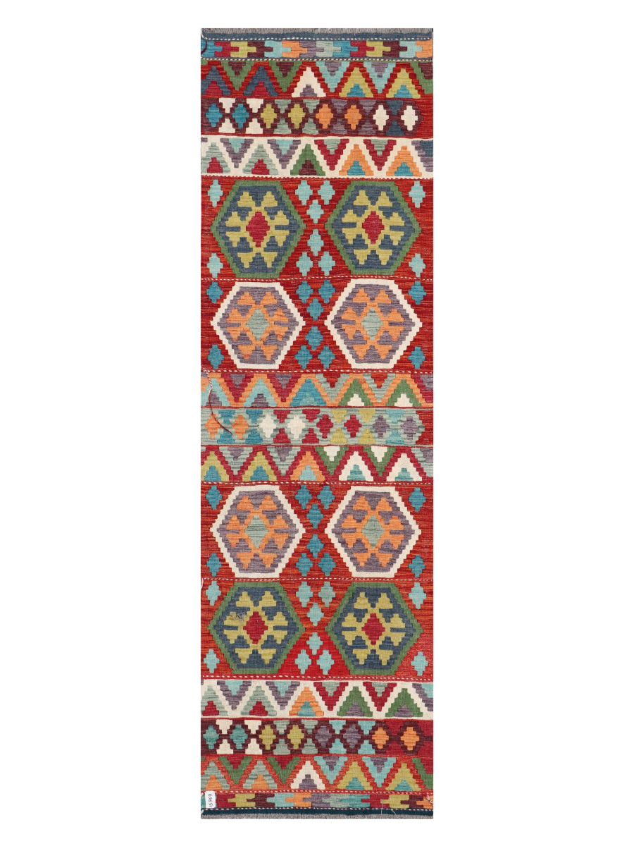 Maimana Afghanistan Kilim Runner Rug - 292 x 86 cm