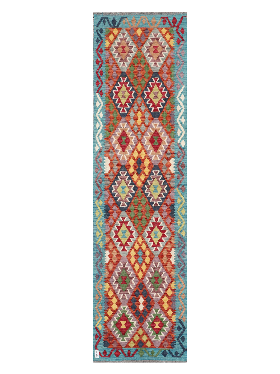 Maimana Afghanistan Kilim Runner Rug - 291 x 78 cm