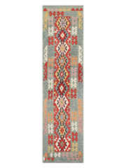 Maimana Afghanistan Kilim Runner Rug - 296 x 77 cm