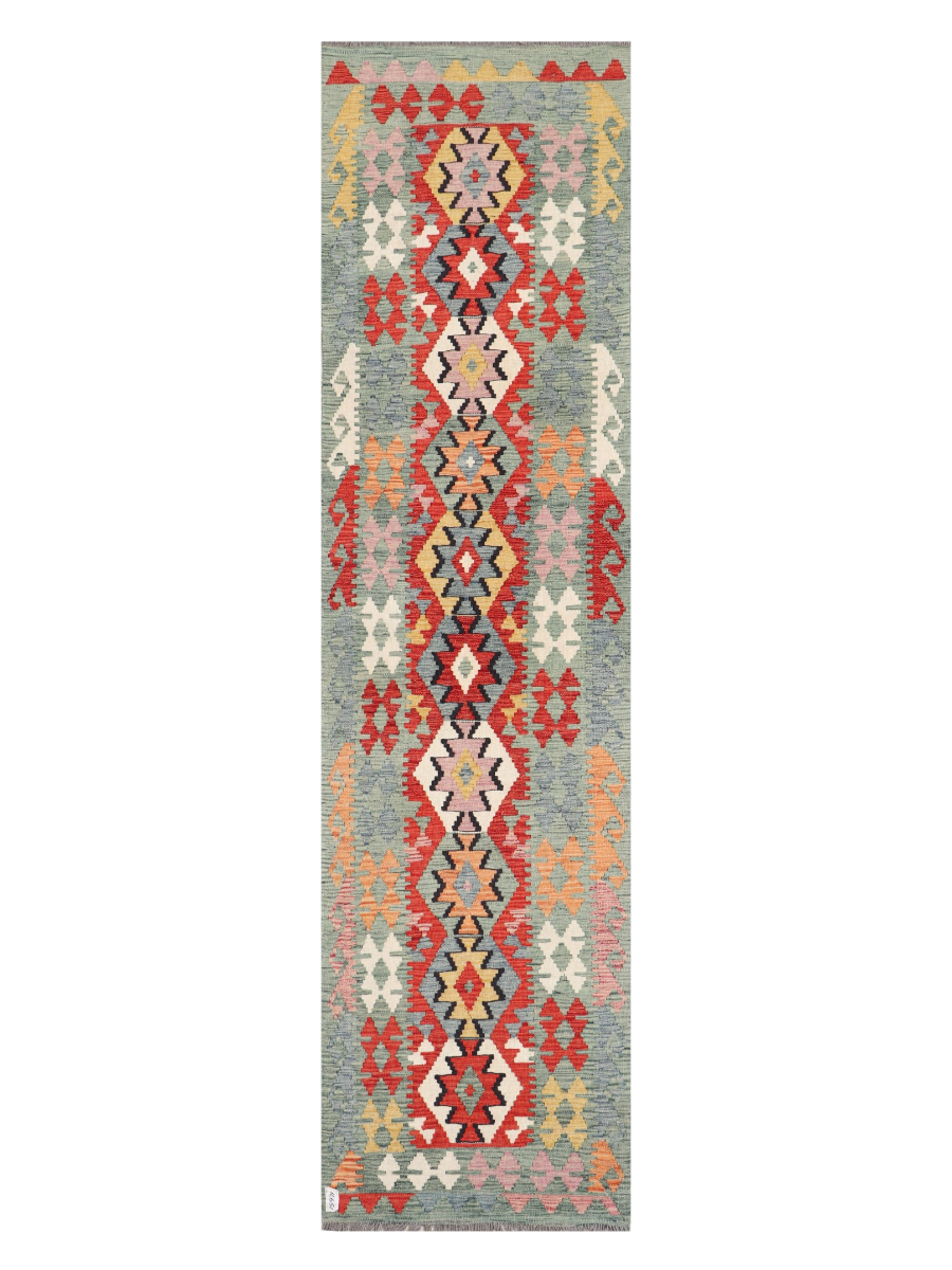 Maimana Afghanistan Kilim Runner Rug - 296 x 77 cm