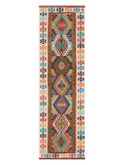 Maimana Afghanistan Kilim Runner Rug - 295 x 88 cm