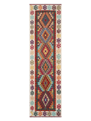 Maimana Afghanistan Kilim Runner Rug - 294 x 83 cm