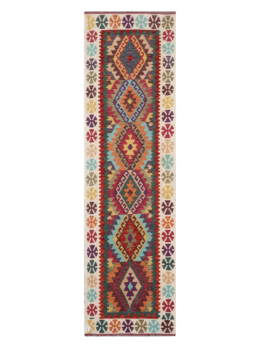 Maimana Afghanistan Kilim Runner Rug - 294 x 83 cm