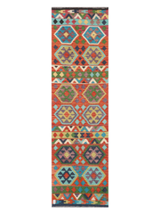Maimana Afghanistan Kilim Runner Rug - 288 x 82 cm