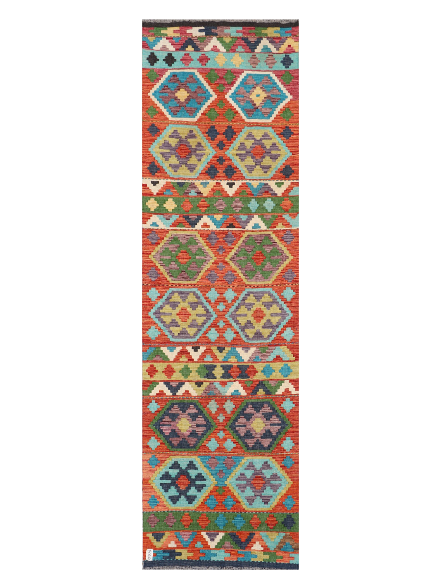 Maimana Afghanistan Kilim Runner Rug - 288 x 82 cm