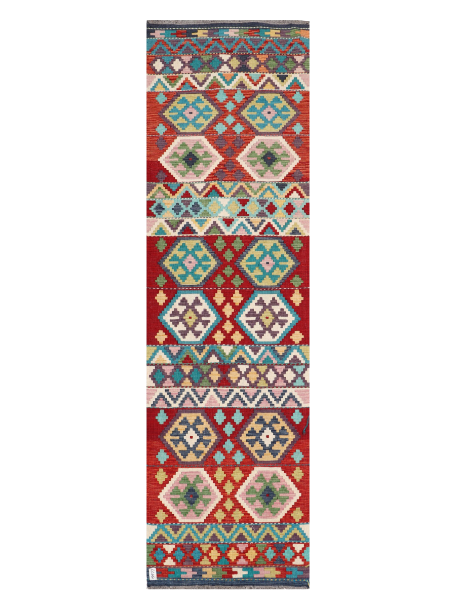 Maimana Afghanistan Kilim Runner Rug - 286 x 82 cm
