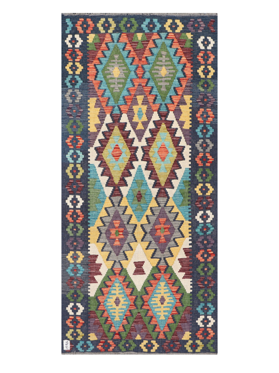 Maimana Afghanistan Kilim Runner Rug - 192 x 88 cm