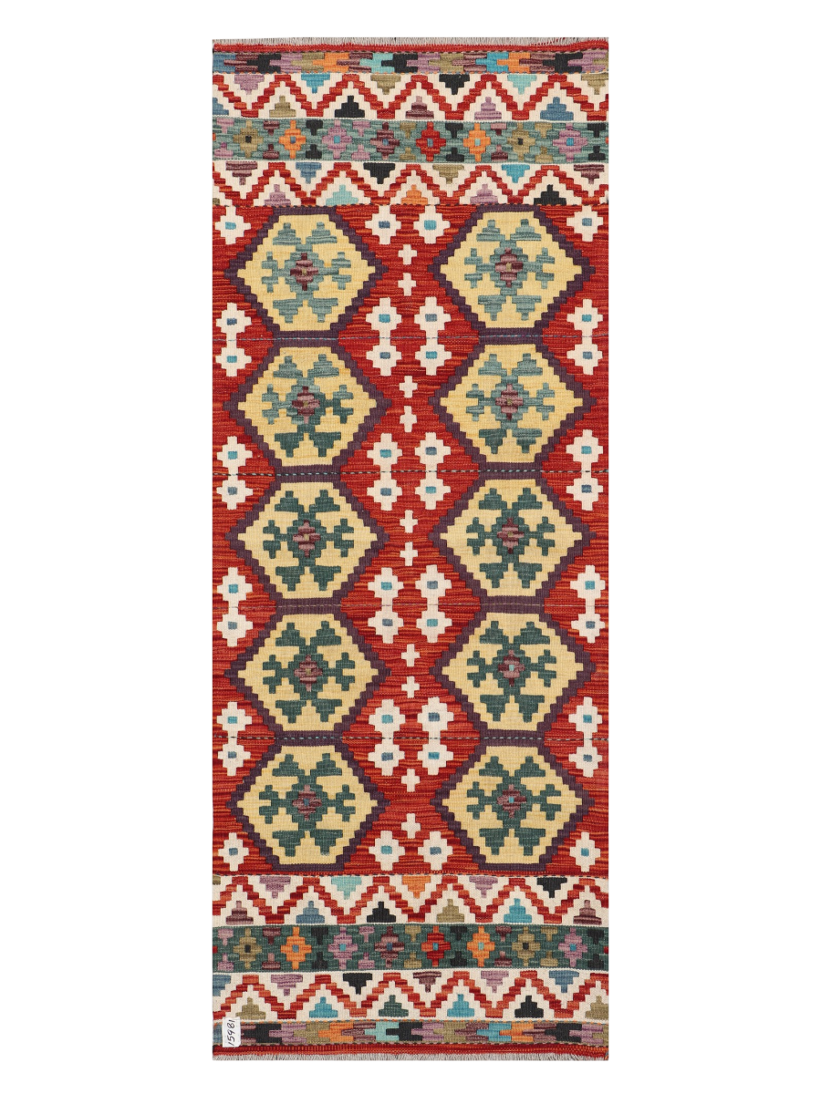 Maimana Afghanistan Kilim Runner Rug - 199 x 77 cm