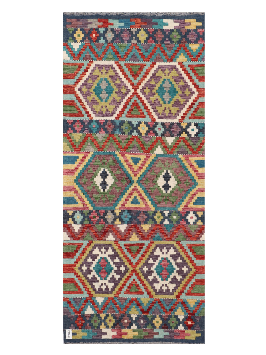 Maimana Afghanistan Kilim Runner Rug - 199 x 85 cm
