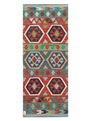 Maimana Afghanistan Kilim Runner Rug - 198 x 79 cm