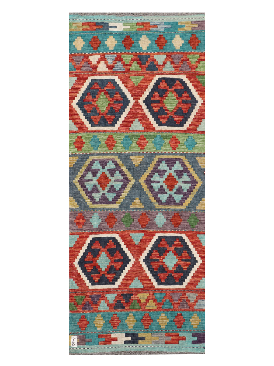 Maimana Afghanistan Kilim Runner Rug - 198 x 79 cm