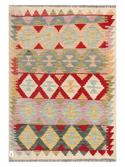 Maimana Afghanistan Kilim Accent Rug - 147 x 101 cm