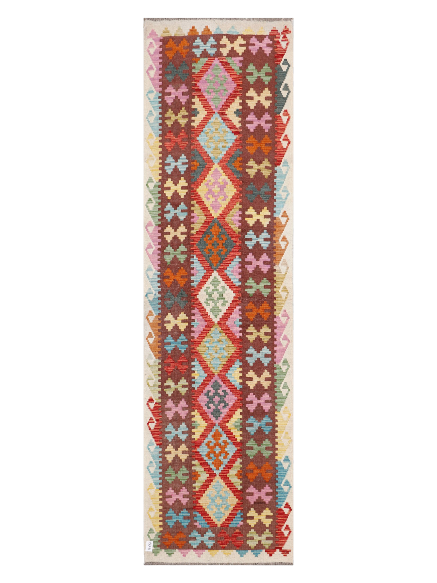 Maimana Afghanistan Kilim Runner Rug - 300 x 82 cm