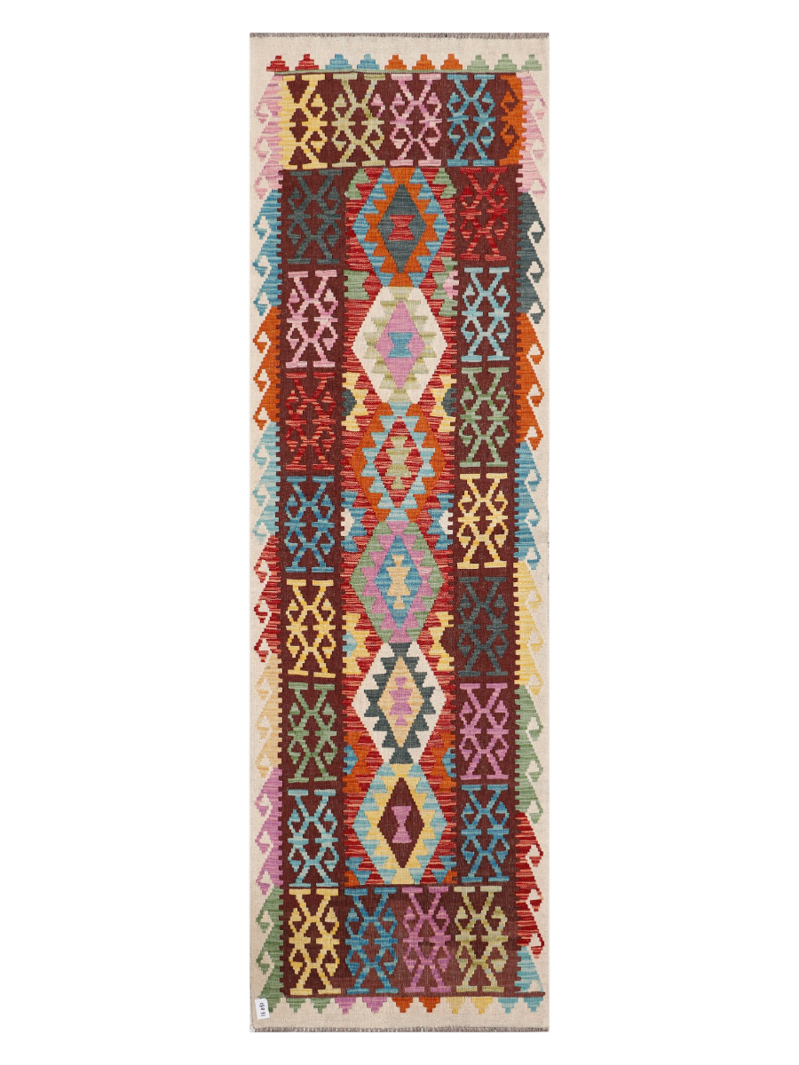 Maimana Afghanistan Kilim Runner Rug - 291 x 87 cm