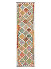 Maimana Afghanistan Kilim Runner Rug - 290 x 82 cm