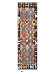 Maimana Afghanistan Kilim Runner Rug - 296 x 87 cm