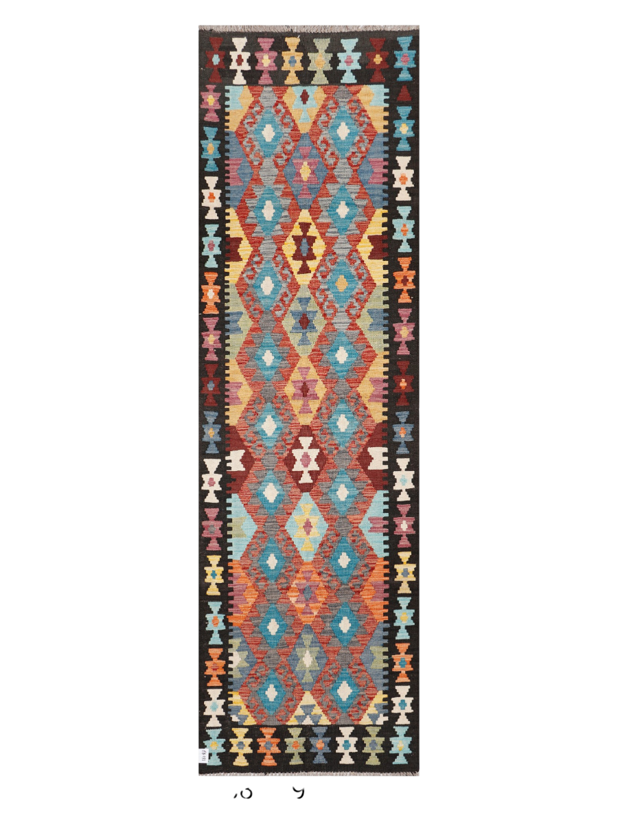 Maimana Afghanistan Kilim Runner Rug - 296 x 87 cm