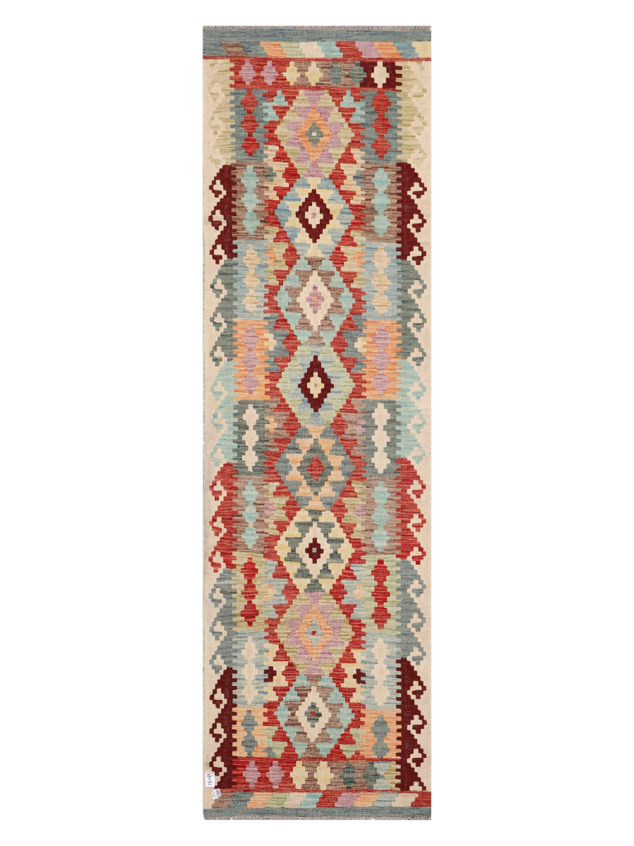 Maimana Afghanistan Kilim Runner Rug - 296 x 85 cm