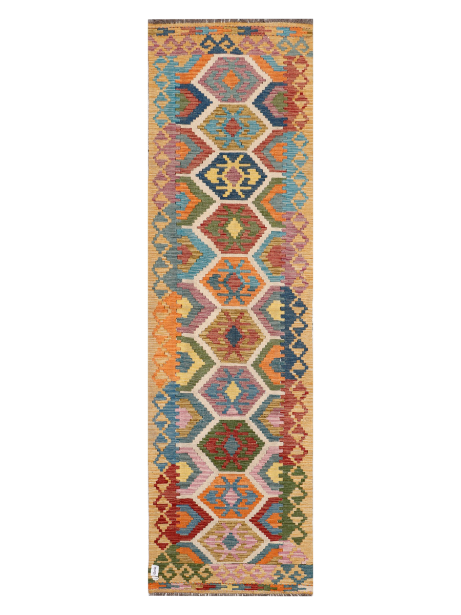 Maimana Afghanistan Kilim Runner Rug - 301 x 86 cm