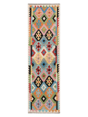 Maimana Afghanistan Kilim Runner Rug - 301 x 88 cm