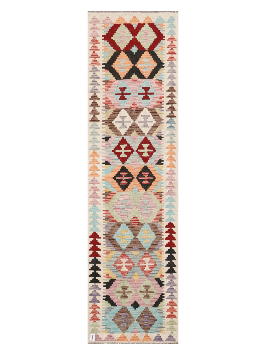 Maimana Afghanistan Kilim Runner Rug - 294 x 80 cm