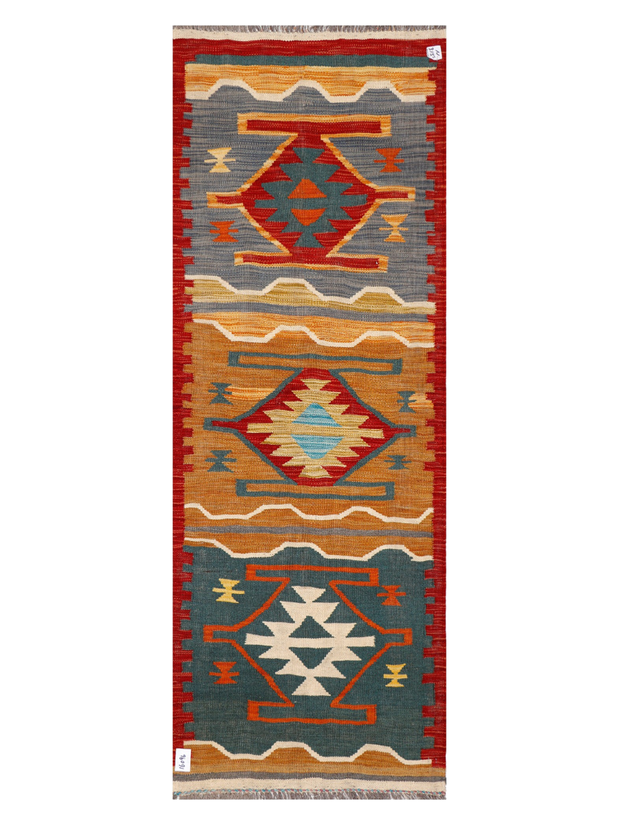 Maimana Afghanistan Kilim Runner Rug - 198 x 70 cm